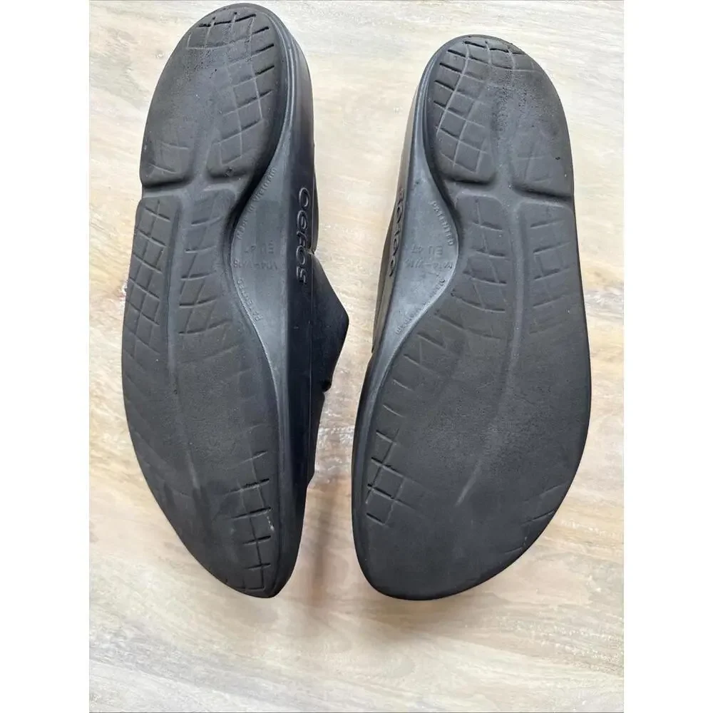 Oofos OOahh Recovery Slides Mens 14 Womens‎ 16 Black Sport Sandal Comfort Arch